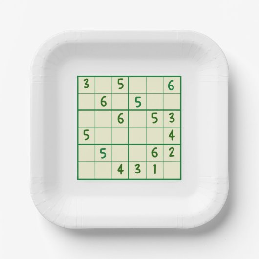 Assiettes En Carton Sudoku Puzzles (Recto)