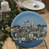 Assiettes En Carton Sultan Ahmed & Istanbul panorama, Turquie / fête