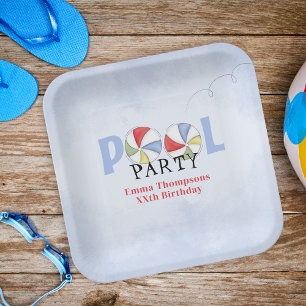Assiettes En Carton Summer Beach Balls Party Cute Custom
