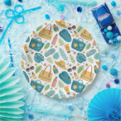 Assiettes En Carton Summer Beach Essentials Pattern (1) (Fête)