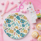 Assiettes En Carton Summer Beach Essentials Pattern (1) (Fête)