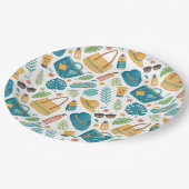 Assiettes En Carton Summer Beach Essentials Pattern (1) (Angle)