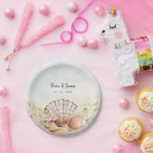 Assiettes En Carton Summer Beach Seashell Mariage tropical (Fête)