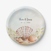 Assiettes En Carton Summer Beach Seashell Mariage tropical (Devant)