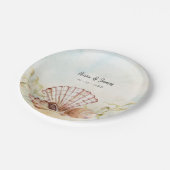 Assiettes En Carton Summer Beach Seashell Mariage tropical (Angle)