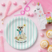 Assiettes En Carton Summer Beach Yellow Labrador Retriever - Mignonne  (Fête)