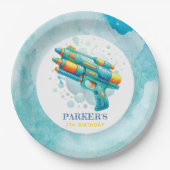 Assiettes En Carton Summer Boy Birthday Water Gun Custom (Devant)