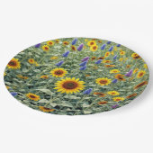 Assiettes En Carton Summer Field of Sunflowers and Wildflowers (Angle)