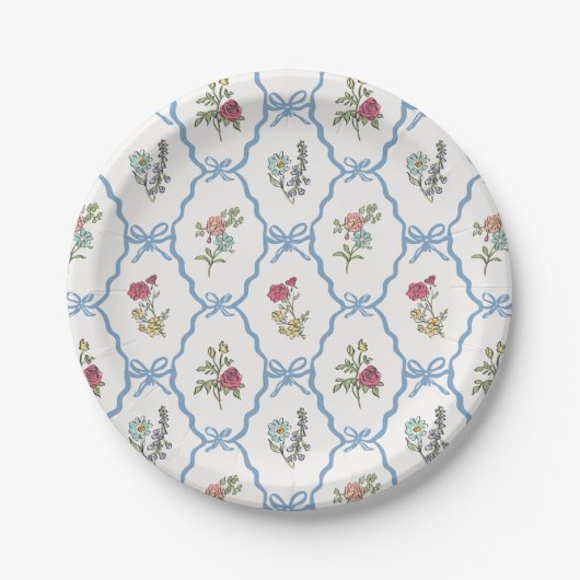 Assiettes En Carton Summer Garden Party Bright Floral Coquette (Devant)