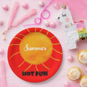 Assiettes En Carton Summer Hot Fun Jaune Orange Soleil (Fête)