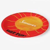 Assiettes En Carton Summer Hot Fun Jaune Orange Soleil (Angle)
