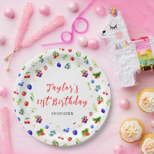 Assiettes En Carton Summer Mixed Berries Birthday Party (Fête)
