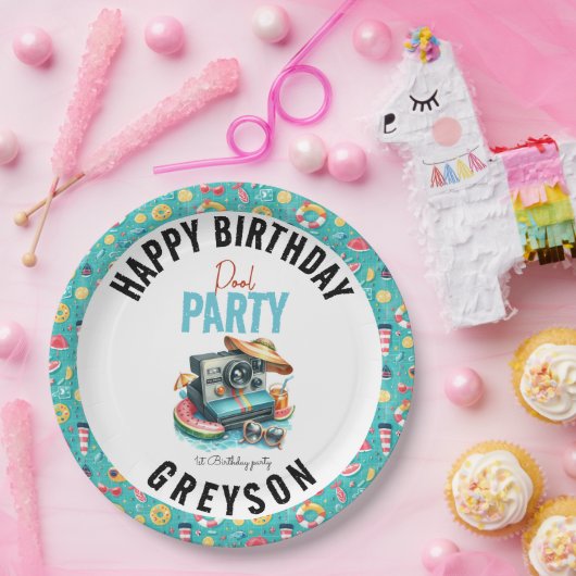 Assiettes En Carton Summer Pool Party 2e anniversaire (Fête)