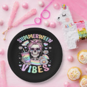 Assiettes En Carton Summerween Vibes Sweet Skeleton Girl Summer Hallow (Fête)