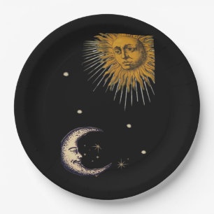 Assiettes En Carton Sun And Moon 90s Whimsigoth Design