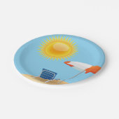 Assiettes En Carton Sun et parapluie de plage (Angle)