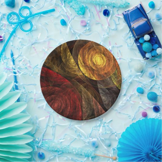 Assiettes En Carton Sun Flower Floral Moderne Art Motif Abstrait (Fête)