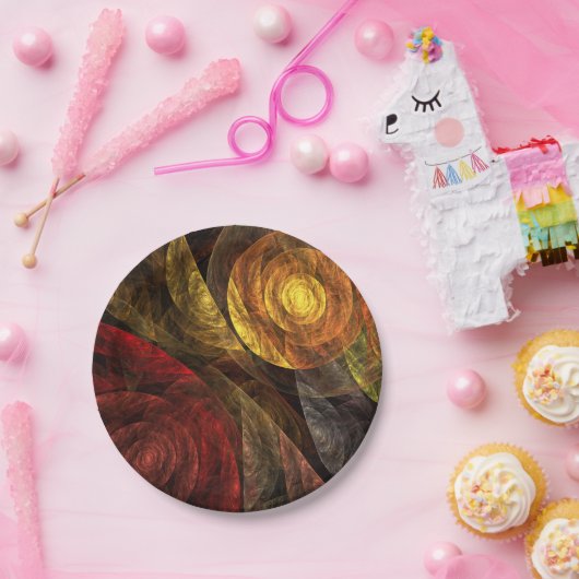 Assiettes En Carton Sun Flower Floral Moderne Art Motif Abstrait (Fête)