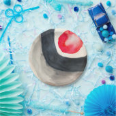 Assiettes En Carton Sun gris et noir art moderne abstrait (Fête)