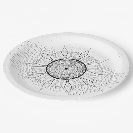 Assiettes En Carton Sun Mandala 1 (Angle)