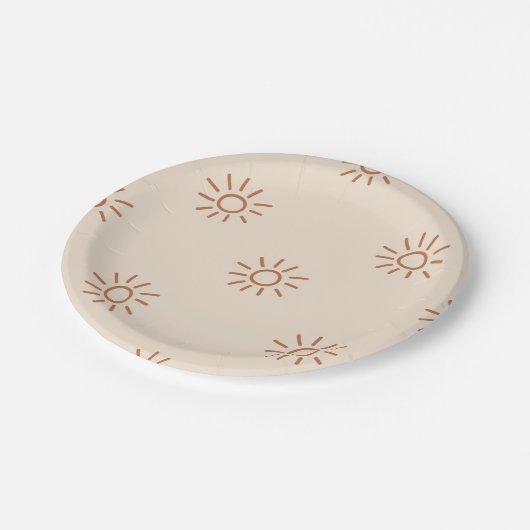 Assiettes En Carton Sun Seamless Pattern,Minimal Sun Seamless Pattern, (Angle)