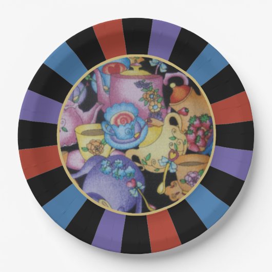 Assiettes En Carton Sunburst Teapots et Teapots (Devant)