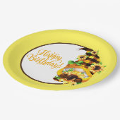 Assiettes En Carton Sunflower Birthday Gnome (Angle)