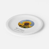 Assiettes En Carton Sunflower Blue Sky Rustique Mariage (Angle)