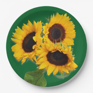 Assiettes En Carton Sunflower Bouquet Disposable Paper Plate