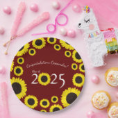 Assiettes En Carton Sunflower Country Graduation Party Maroon (Fête)
