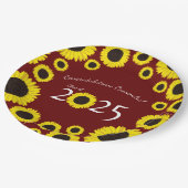 Assiettes En Carton Sunflower Country Graduation Party Maroon (Angle)