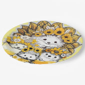Assiettes En Carton Sunflower Crowns Hedgehog Pique-nique (Angle)