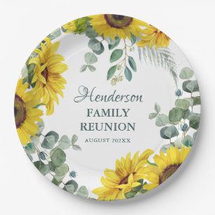 Assiettes En Carton Sunflower Family Reunion Party