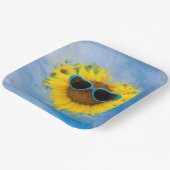 Assiettes En Carton Sunflower Heart Abstrait sur Sky (Angulaire)