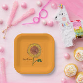 Assiettes En Carton Sunflower Orange Paper Plate (Fête)