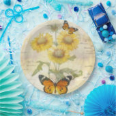 Assiettes En Carton Sunflowers and butterfly (Fête)