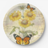 Assiettes En Carton Sunflowers and butterfly (Devant)