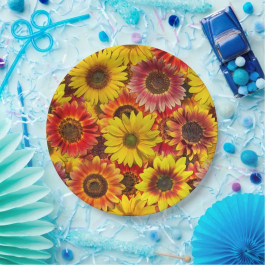 Assiettes En Carton Sunflowers Motif sans couture (Fête)