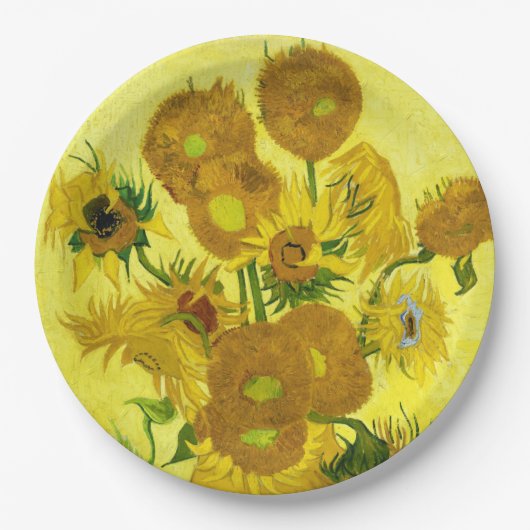 Assiettes En Carton Sunflowers Vincent van Gogh (Devant)