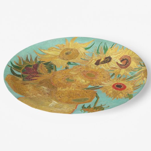Assiettes En Carton Sunflowers Vincent van Gogh (Angle)