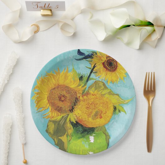 Assiettes En Carton Sunflowers Vincent van Gogh (Mariage)