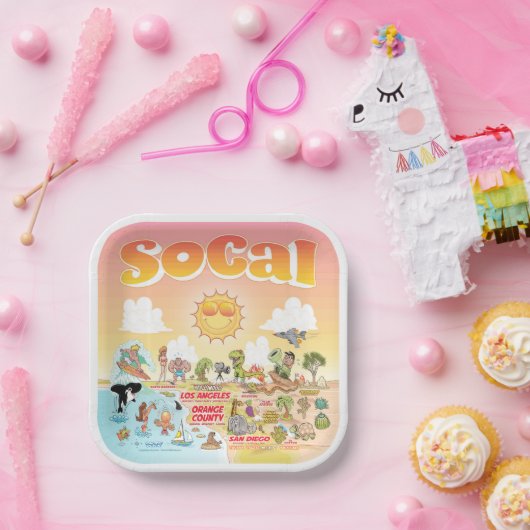 Assiettes En Carton Sunny SoCal (Fête)