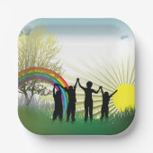 Assiettes En Carton Sunrise Rainbow Children (Recto)
