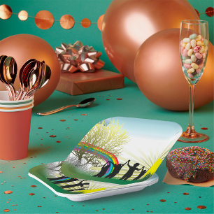 Assiettes En Carton Sunrise Rainbow Children