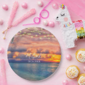 Assiettes En Carton Sunset Beach String Mariage (Fête)