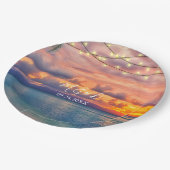 Assiettes En Carton Sunset Beach String Mariage (Angle)