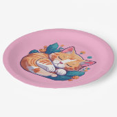 Assiettes En Carton Sunset Kitty (Angle)