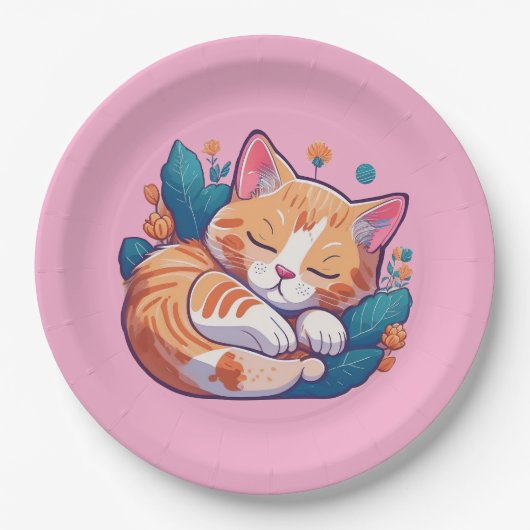 Assiettes En Carton Sunset Kitty (Devant)