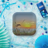 Assiettes En Carton Sunset plage (Fête)