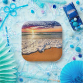 Assiettes En Carton Sunset plage (Fête)